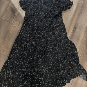 Elegant Black Polka Dot Dress